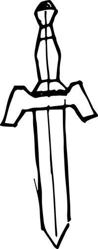 Hand drawn doodle of swordperfect for invitation Vector Image