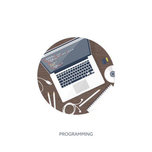 Programmingcoding flat computing background vector image