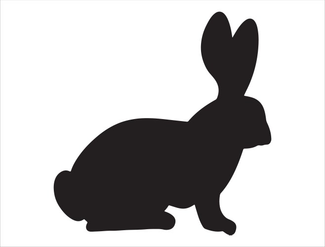 Rabbit silhouette Royalty Free Vector Image - VectorStock