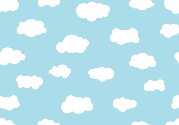 Seamless pattern hand drawn cloudy different vector image