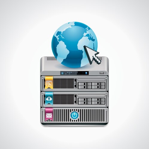 Server icon set Royalty Free Vector Image - VectorStock