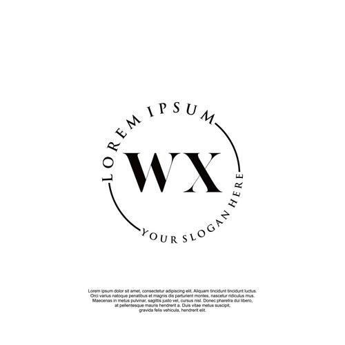 Wx initial handwriting logo design with brush – Royalty-Free Vector ...