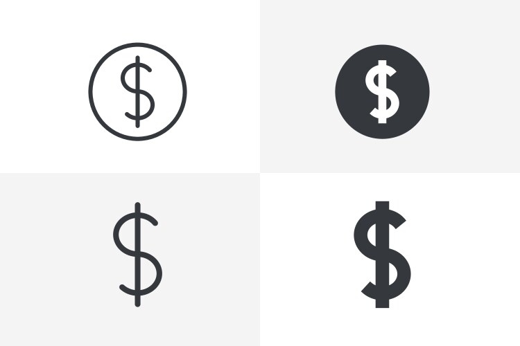 Set of money icon united state dollar sign vector image