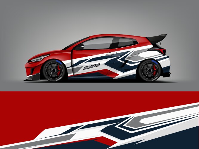 Sport Car Wrap Racing Decal Vector Image