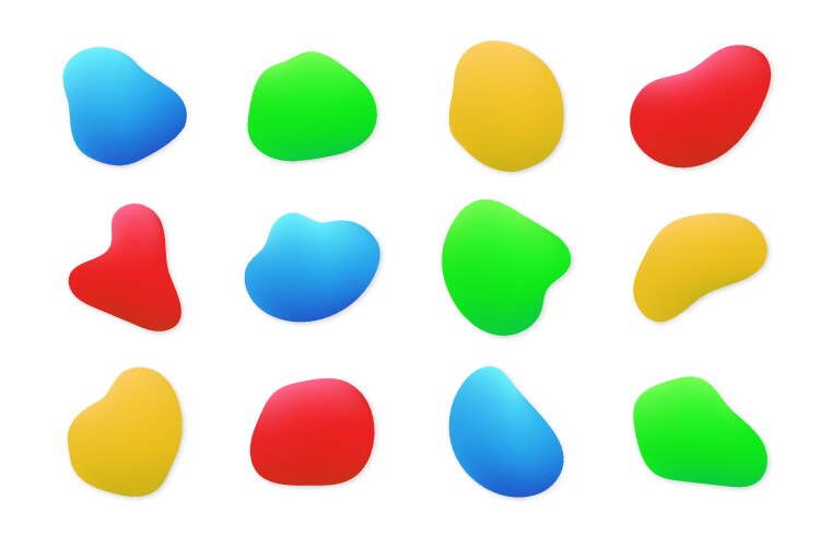 Colorful gradient blob shapes in abstract pattern vector image
