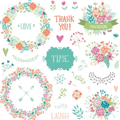 Wedding flower set Royalty Free Vector Image - VectorStock