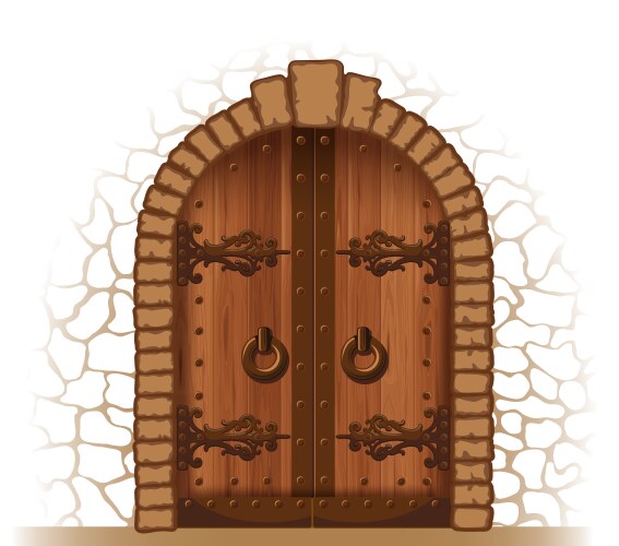 wooden door vector image