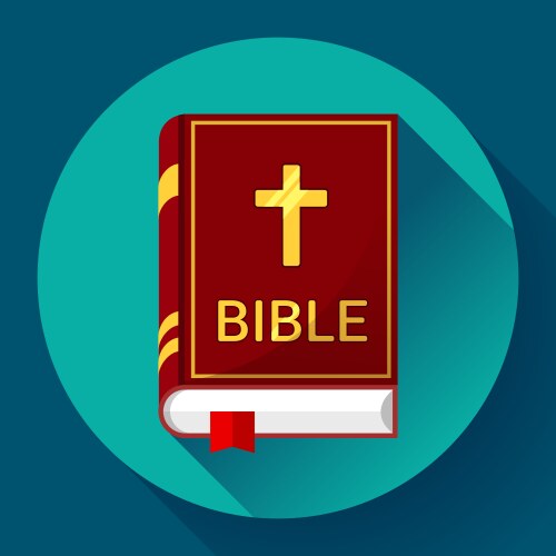 Bible icon with long shadow vector image