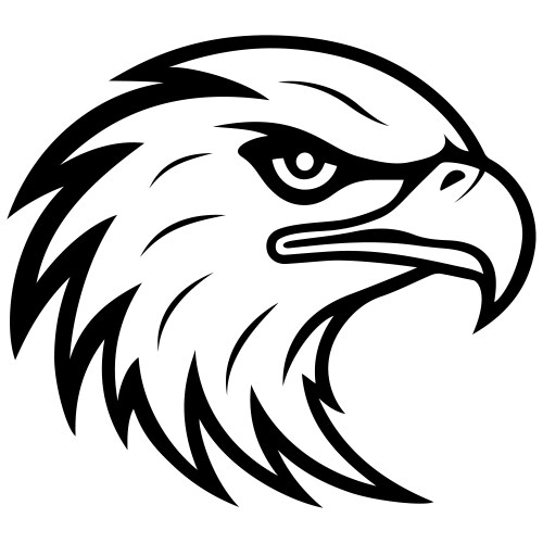 Eagle head line art Royalty Free Vector Image - VectorStock