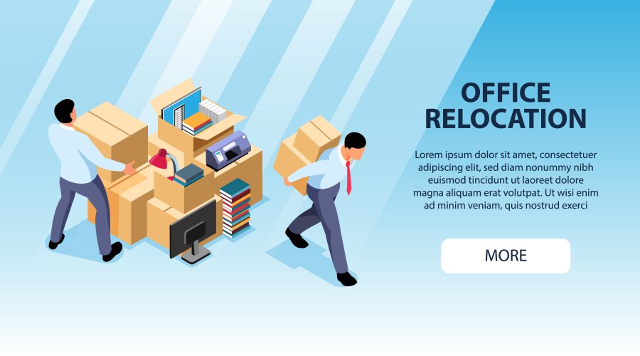 Web banner announcing company or office moving Vector Image