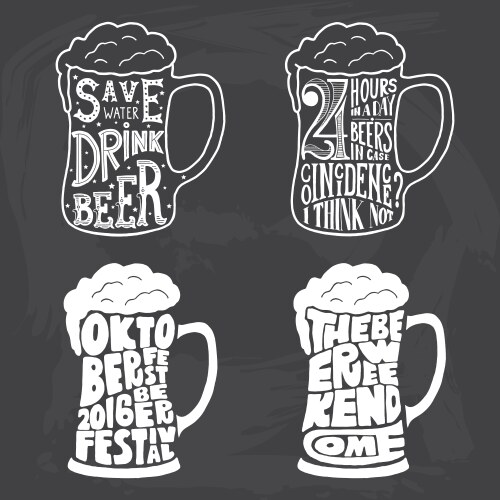 Vintage Chalkboard Beer Label Vector Image