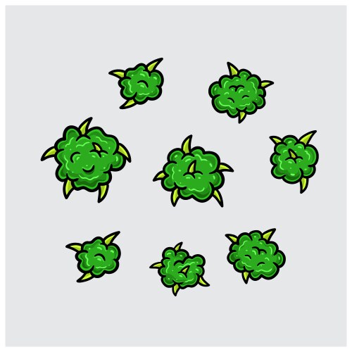 Weed buds cartoon for element and clip art Vector Image