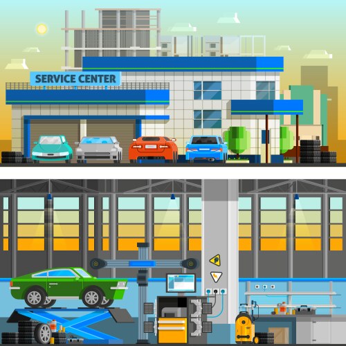 Car service banners set Royalty Free Vector Image