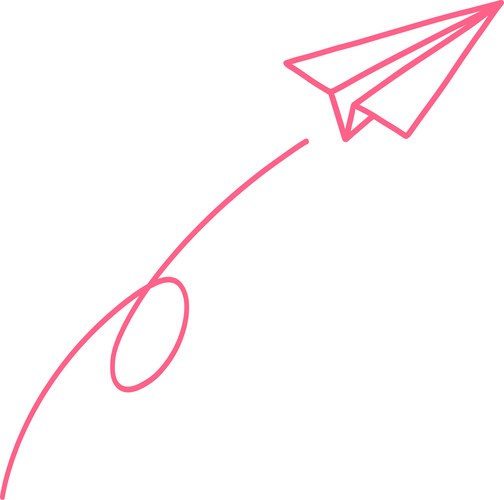 Pink paper plane airplane drawing icon Vector Image