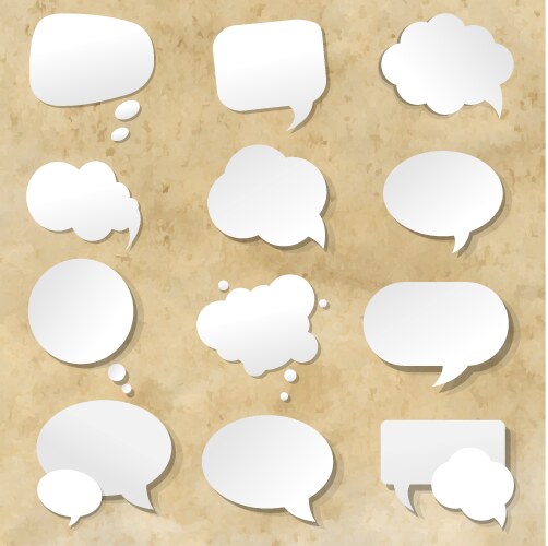 Set of paper speech bubbles Royalty Free Vector Image