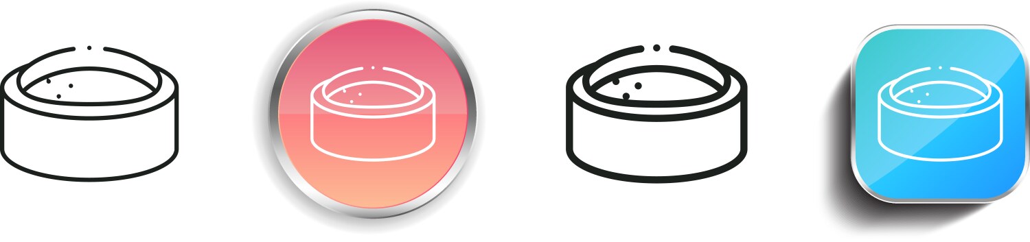 Gunkan icon thin linear regular and button style vector image