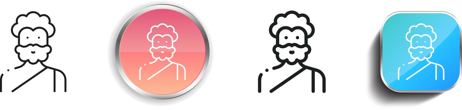 Guru icon thin linear regular and button style vektorbild