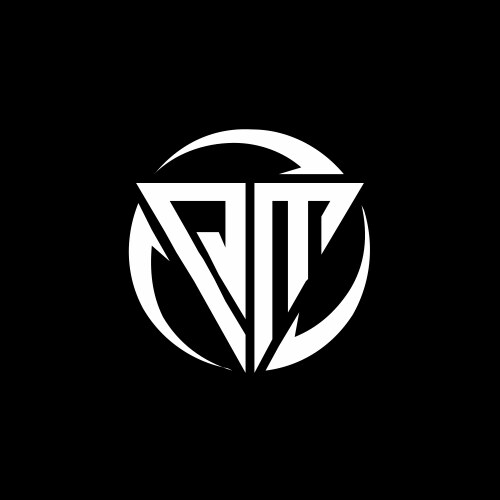 Wa logo with circle rounded negative space design Vector Image