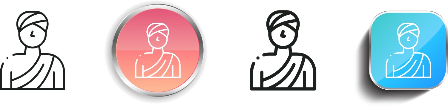 Guru icon thin linear regular and button style vektorbild