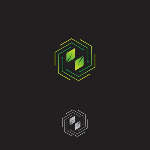 Cross linear hexagonal linked logo Royalty Free Vector Image