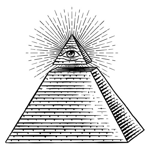 Pyramid with All-Seeing Eye Vector Image