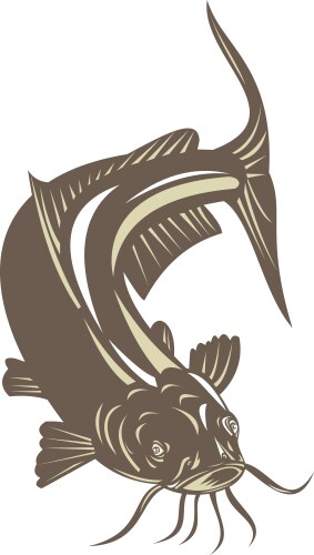 Cute Cartoon Catfish Illustration Royalty Free Vector Image