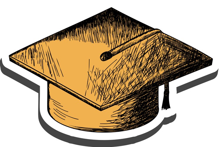 Graduation cap sticker Vector Image