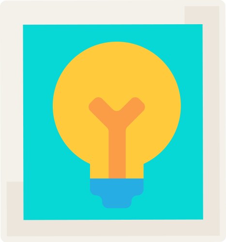 Button with image of light bulb symbol icon vector image