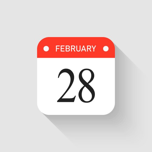 February 28 calendar Vector Images & Graphics for Commercial Use ...