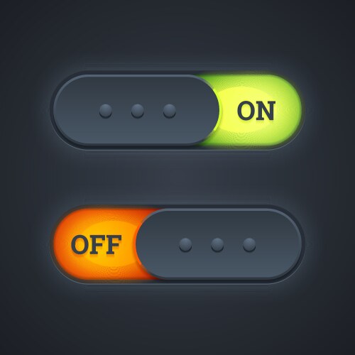 Red and green on off switch button Royalty Free Vector Image