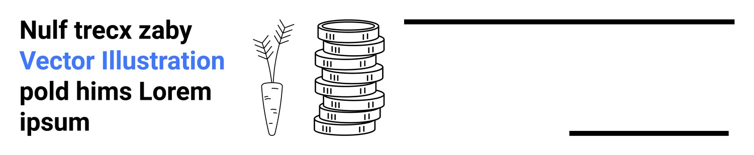 Stack of coins next to a carrot with text elements vector image