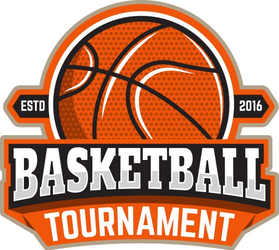 Basketball Tournament Badge Template Vector Image