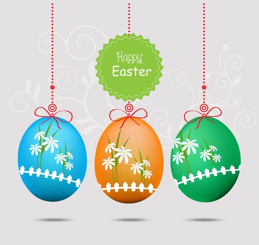 Easter Frame with Eggs and Grass – Royalty-Free Vector | VectorStock