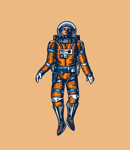 Soaring spaceman in space astronaut solar Vector Image