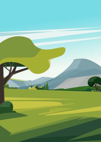Mountain landscape with river Royalty Free Vector Image