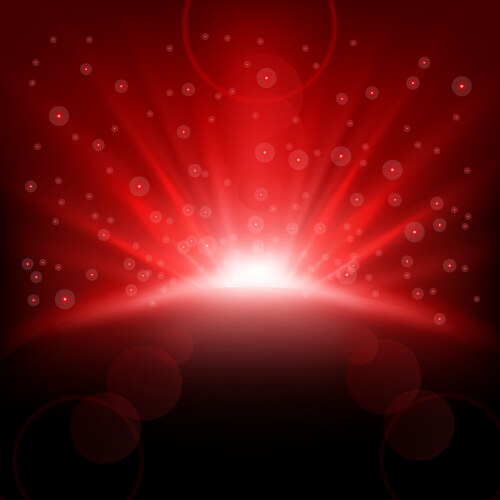 Red rays rising from horizon Royalty Free Vector Image
