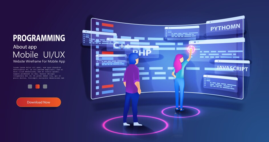 Programmers Coding & Error Correction vector image