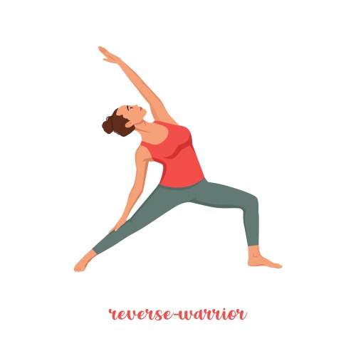 Reverse Warrior Yoga Pose Vector Image