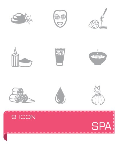 Spa icons set on white background Royalty Free Vector Image