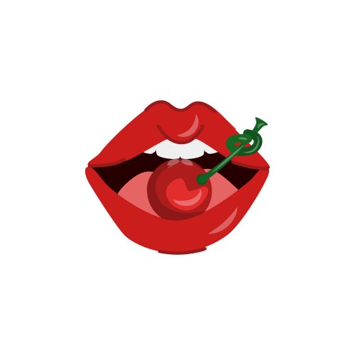 cartoon woman sexy red lips vector image