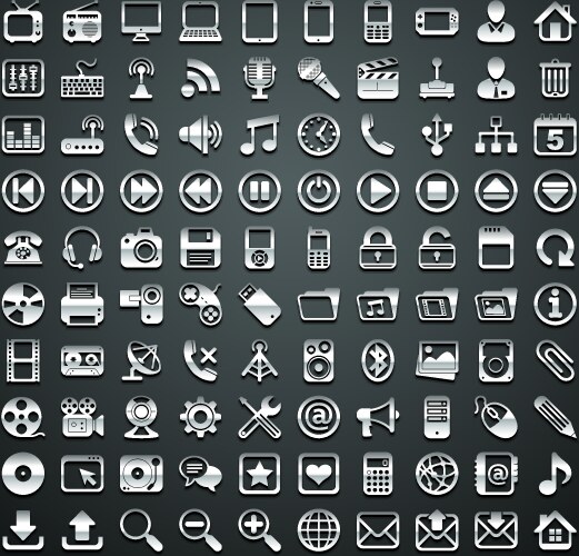 100 sticker icons Royalty Free Vector Image - VectorStock