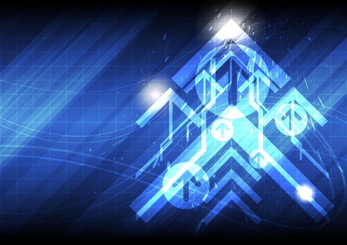 Abstract blue light arrow speed power technology Vector Image