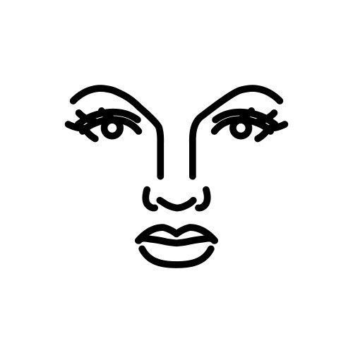 beautiful woman face line art vector