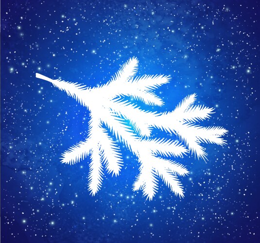 White Spruce Branch on Glitter Background Vector Image