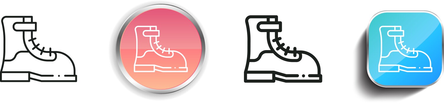 Boot icon thin linear regular and button style vektorbild