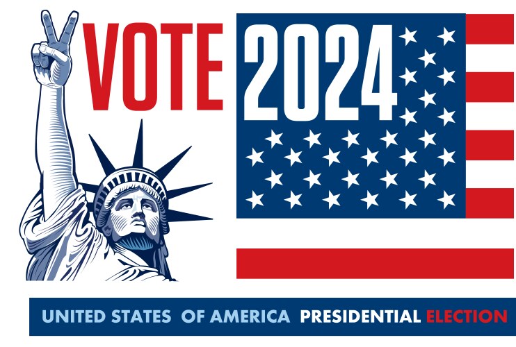 2024 united states presidential election vector image