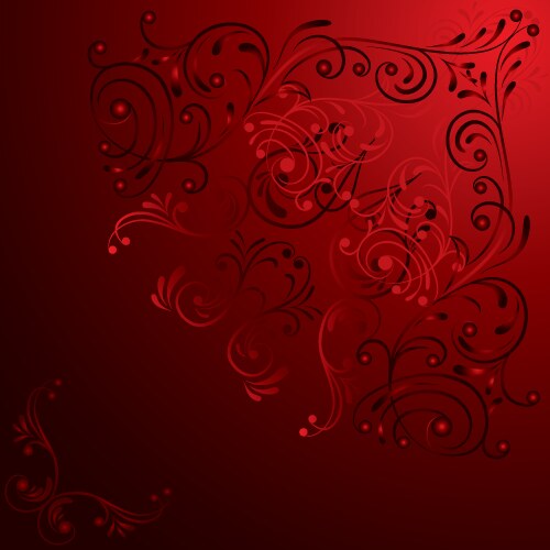 Red background with gold flowers Royalty Free Vector Image
