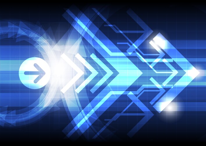 Abstract blue light arrow speed power technology Vector Image