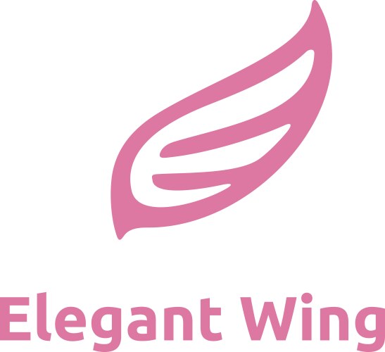 Beauty flying bird wings initial letter e logo Vector Image