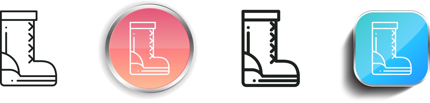 Boot icon thin linear regular and button style vektorbild